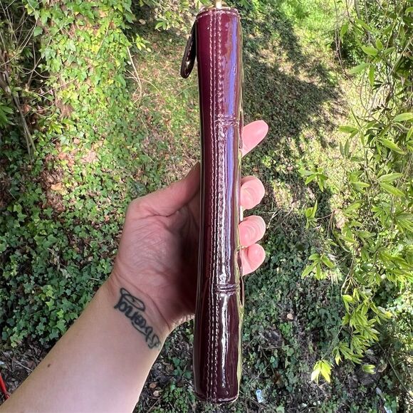 COACH Burgundy/Purple Patent Leather Madison Shoulder Bag & Wallet Set AUTHENTIC - Picture 13 of 16